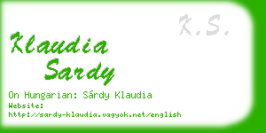 klaudia sardy business card