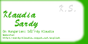 klaudia sardy business card